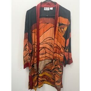 Vintage Gunit Fashions Abstract Desert Canyon Rayon Kimono Jacket Duster Small